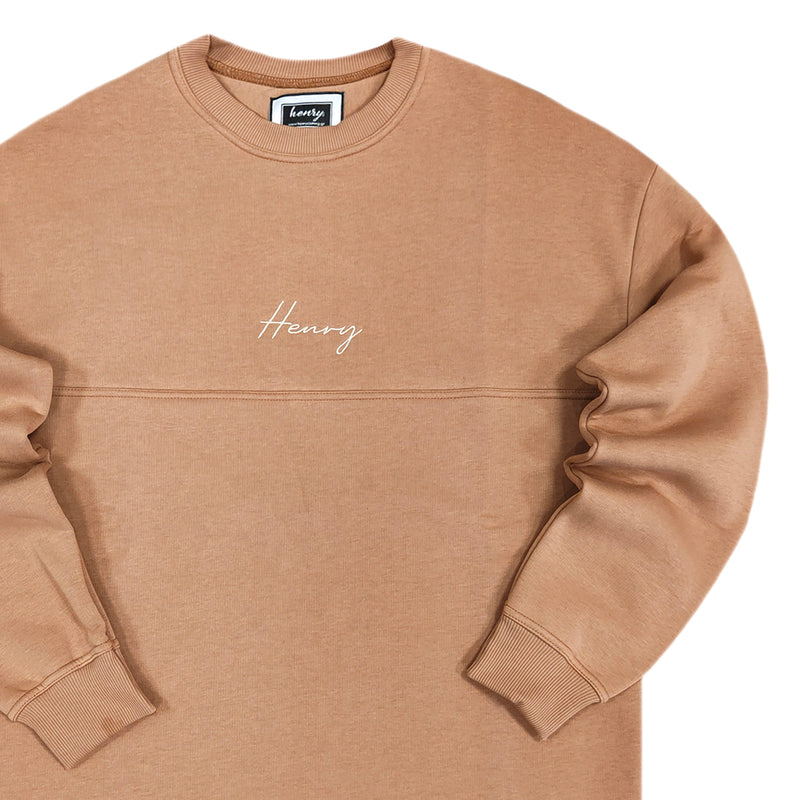 Henry clothing - 3-312 - brown sweatshirt simple logo
