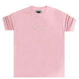 Henry clothing - 3-420 - white logo oversize tee - pink