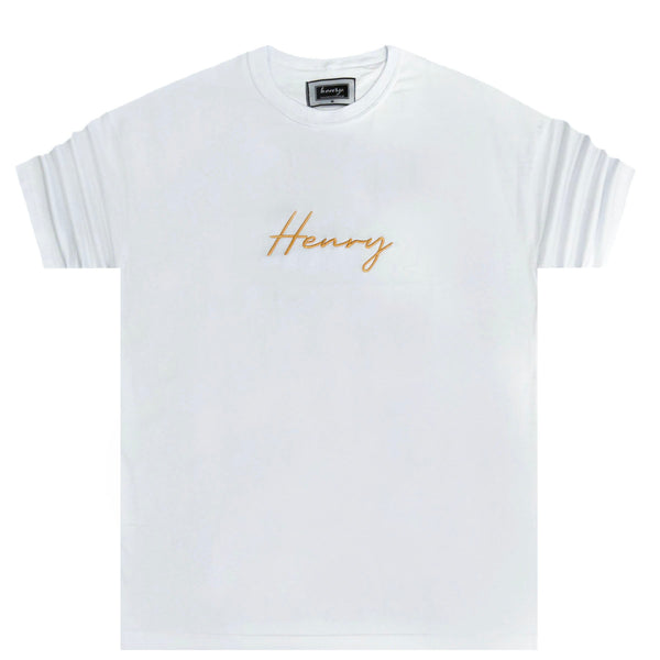 Henry clothing gold logo oversize tee - white