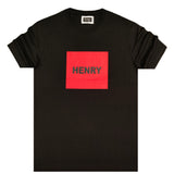 Henry clothing red logo tee - black