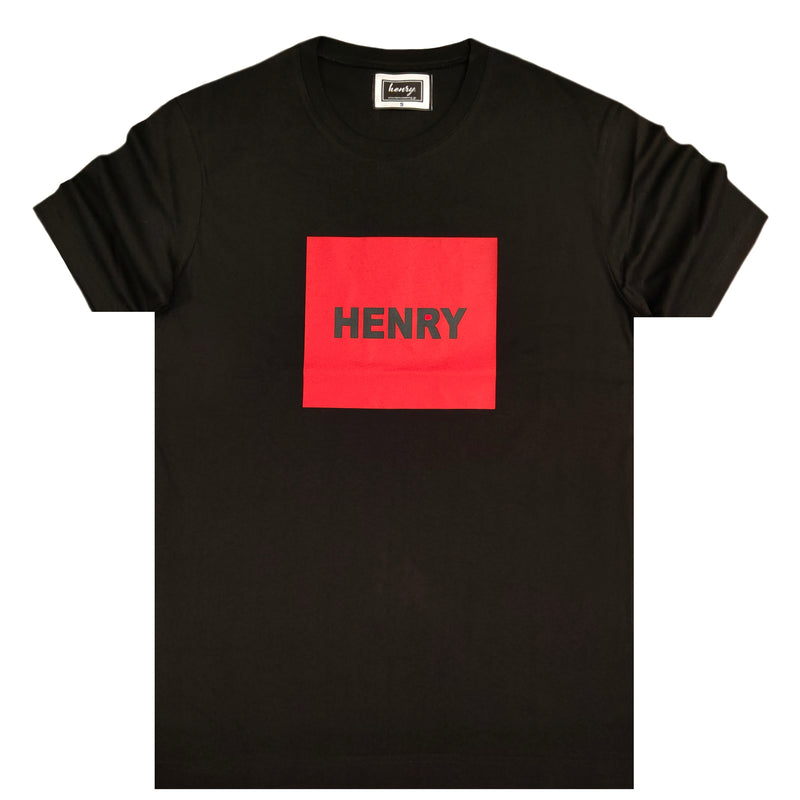 Henry clothing - 3-423 - red logo tee - black