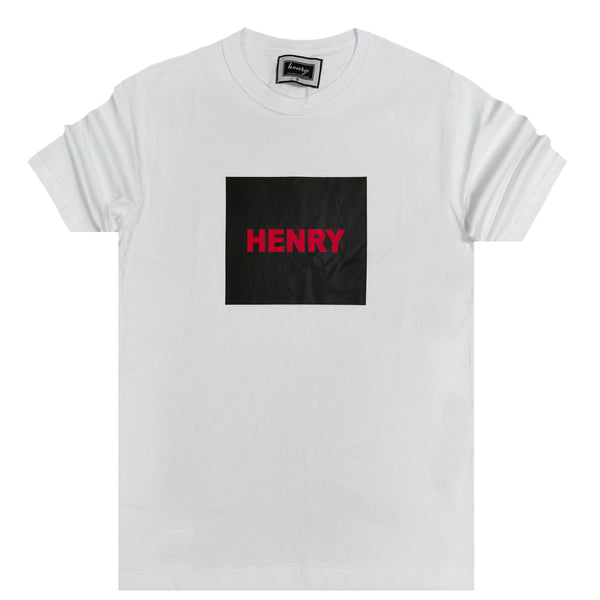 Henry clothing black red logo tee - white