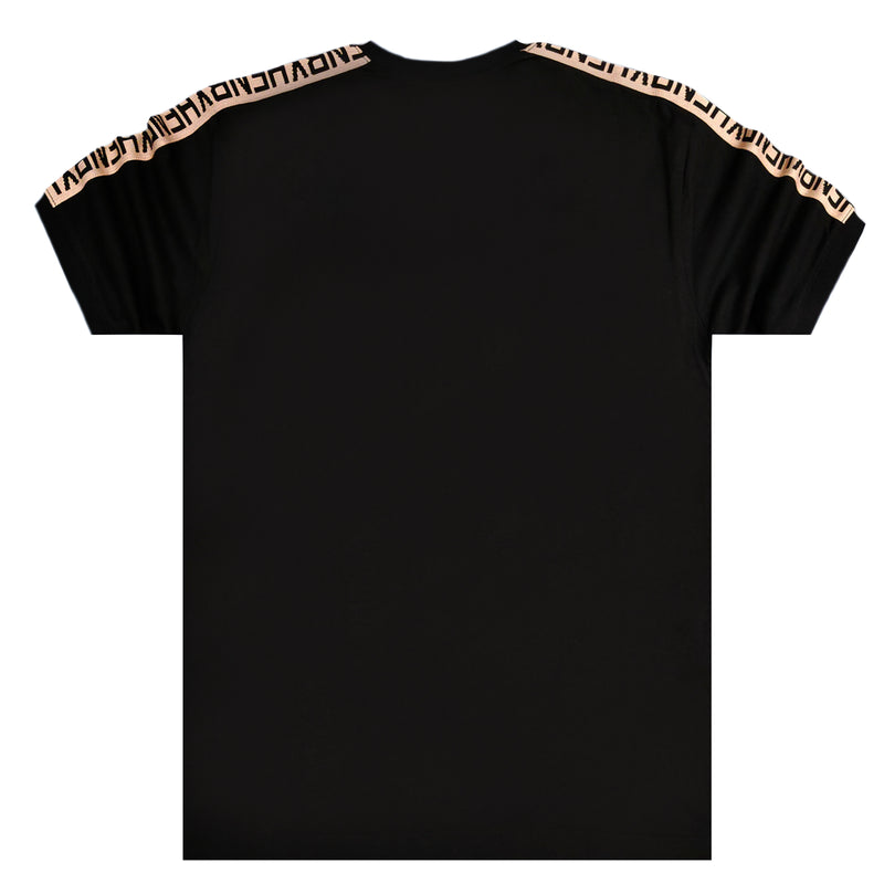 Henry clothing - 3-427 - gold taped tee - black