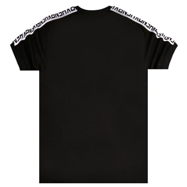 Ανδρική κοντομάνικη μπλούζα Henry clothing - 3-427 - silver taped tee μαύρο
