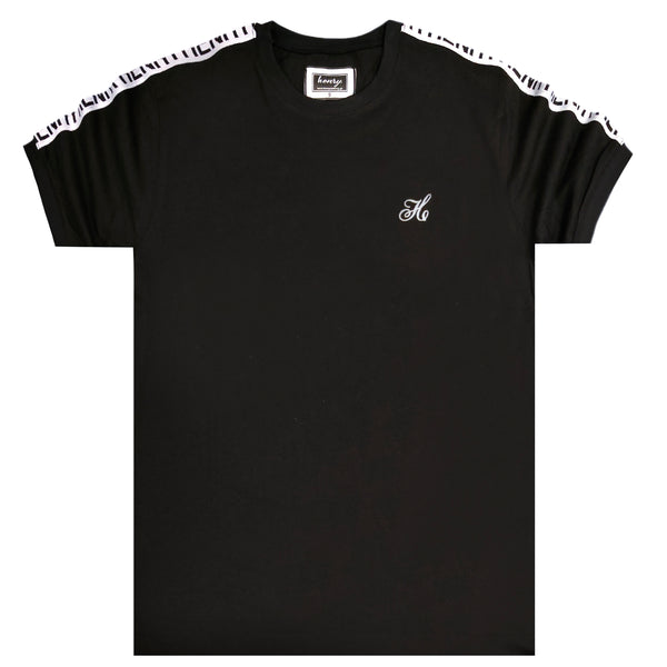 Henry clothing - 3-427 - silver taped tee - black