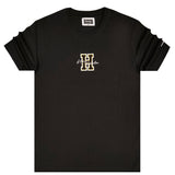 Henry clothing - 3-429 - hologram patch tee - black