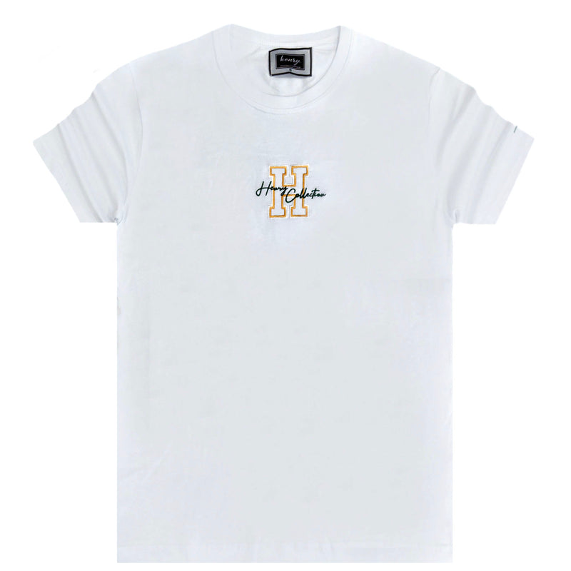 Henry clothing - 3-429 - hologram patch tee - white