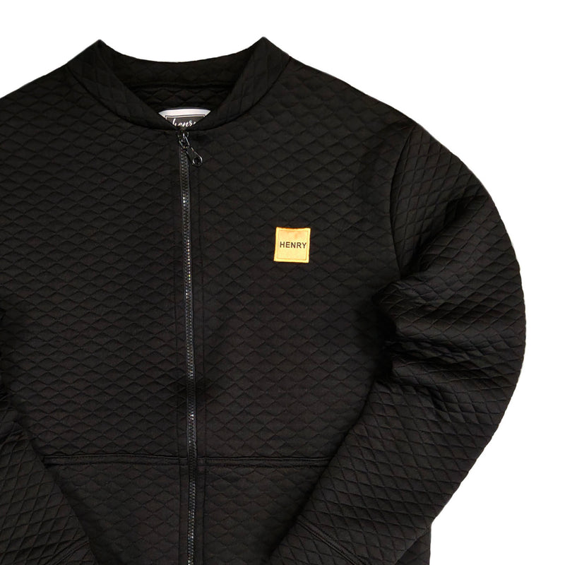 Henry clothing - 3-442 - capitone jacket - black