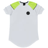 Vinyl art clothing - 32752-29 - white t-shirt with color contrast shoulder