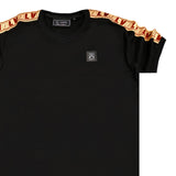 Ανδρική κοντομάνικη μπλούζα Vinyl art clothing - 35434-01 - t-shirt with logo tape μαύρο