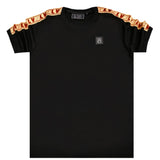 Ανδρική κοντομάνικη μπλούζα Vinyl art clothing - 35434-01 - t-shirt with logo tape μαύρο