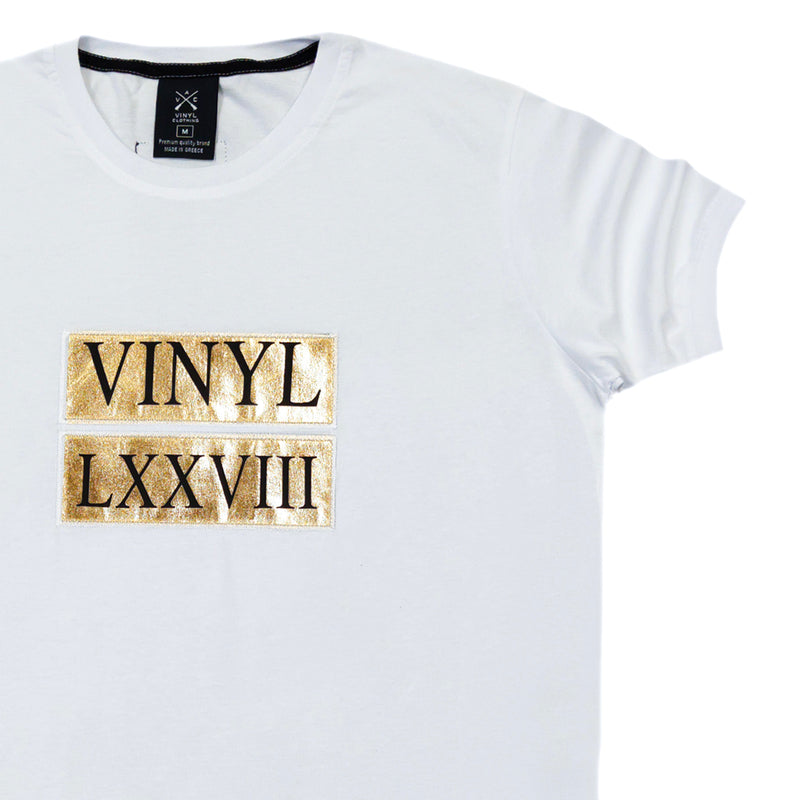 VINYL ART CLOTHING - 41890-02 - WHITE LATIN NUMBERS LOGO T-SHIRT