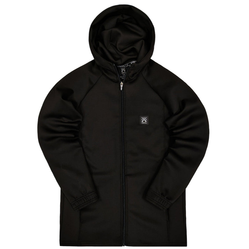 Vinyl art clothing full-zip hoodie total black