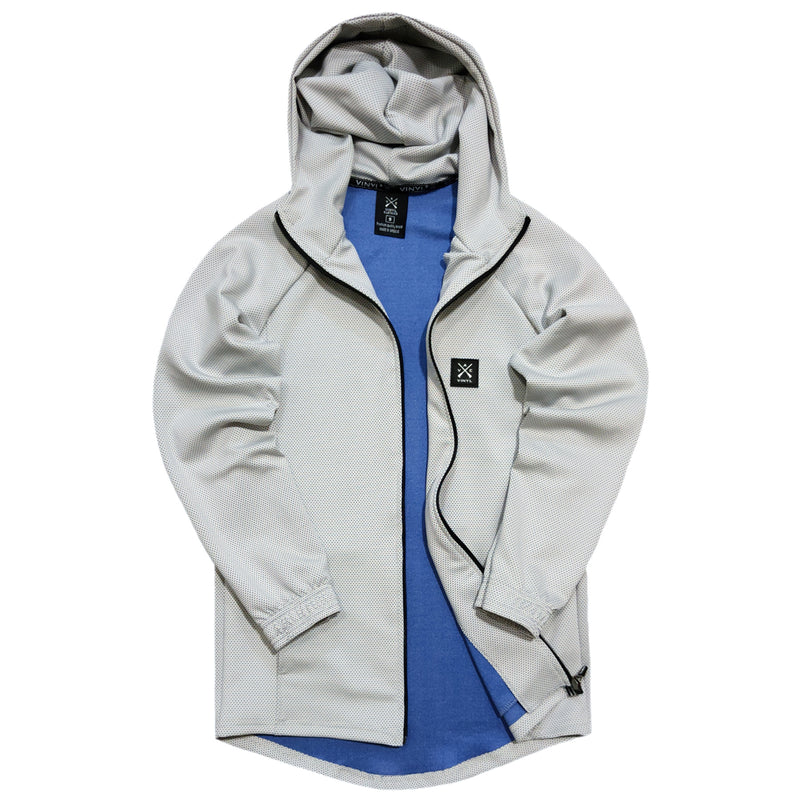 Vinyl art clothing full-zip hoodie total grey