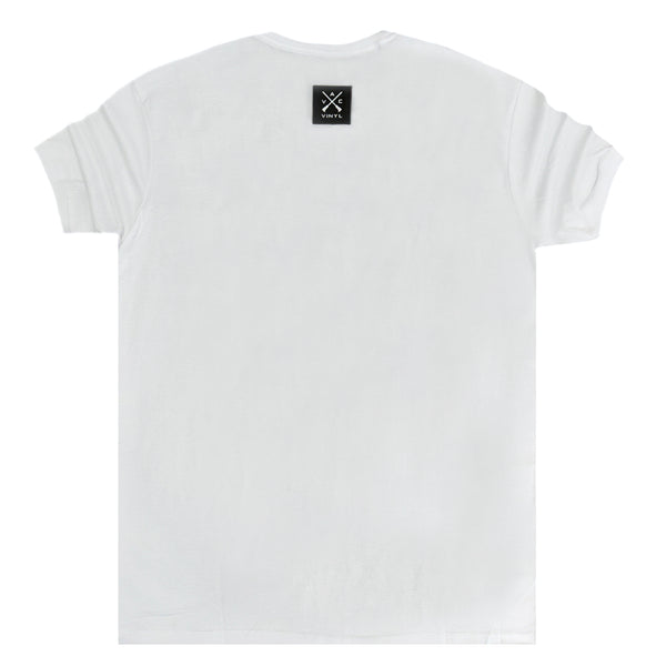 Ανδρική κοντομάνικη μπλούζα Vinyl art clothing - 43867-02 - vinyl signature logo λευκό