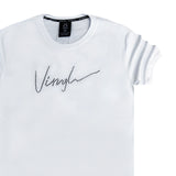 Vinyl art clothing white vinyl signature t-shirt