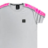 Vinyl art clothing - 52812-09 - grey fluo taped t-shirt
