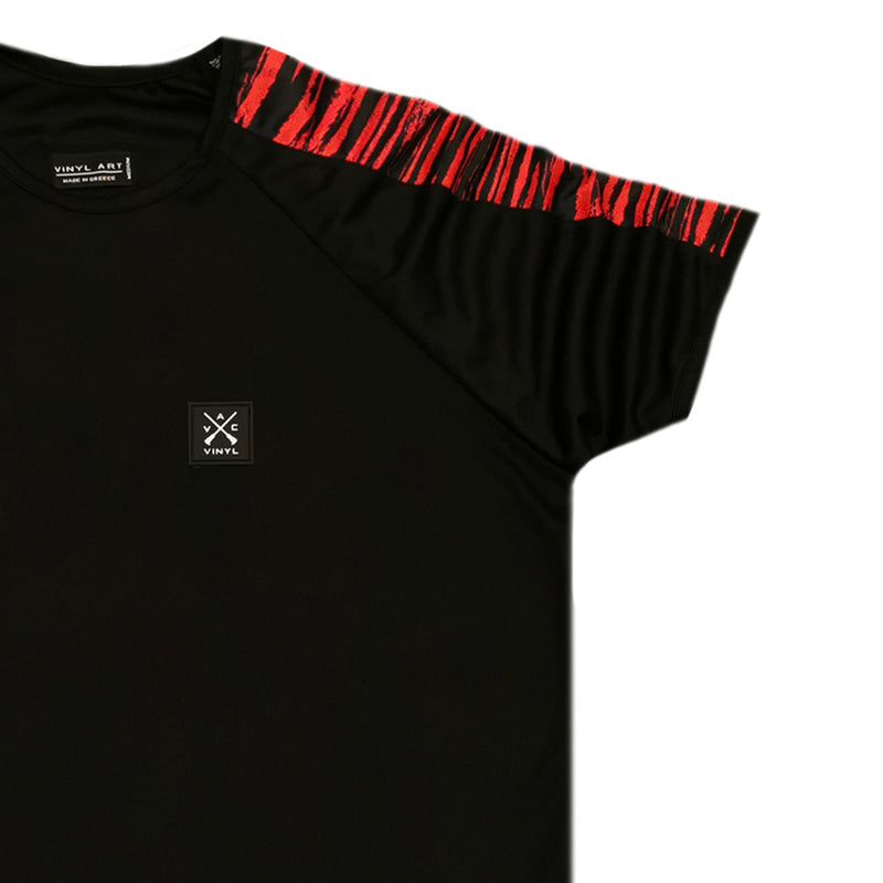 Vinyl art clothing - 52950-01 - black printed stripe t-shirt