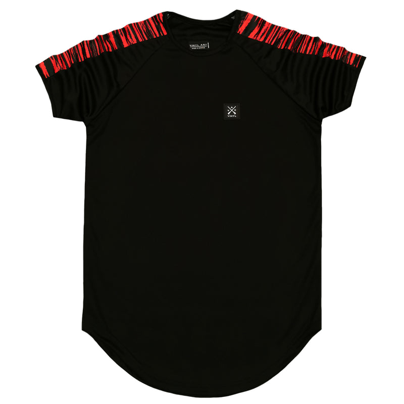 Vinyl art clothing - 52950-01 - black printed stripe t-shirt