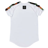 Vinyl art clothing - 53700-02-W - white floral stripe t-shirt