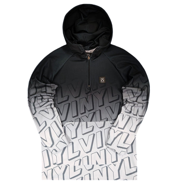 Vinyl art clothing - 54740-02 - all over printed hoodie with half zip - white