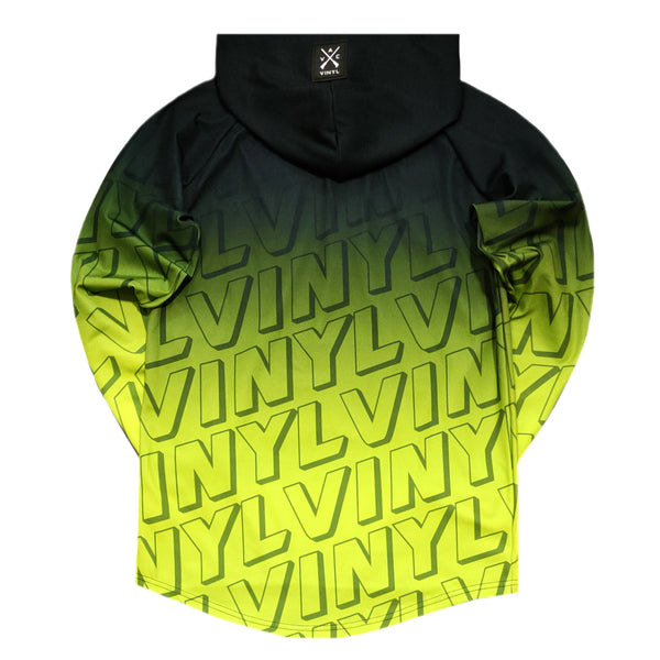 Ανδρική Ζακέτα  Vinyl art clothing - 54740-99 - all over printed hoodie with half zip λαχανί