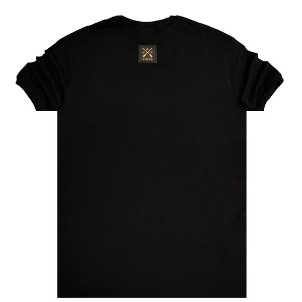 Vinyl art clothing - 54854-01 - black gold tape t-shirt