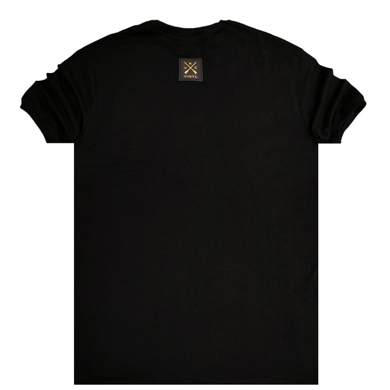 Vinyl art clothing - 54854_01-W - black gold tape t-shirt