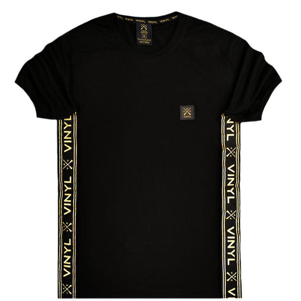 Vinyl art clothing - 54854-01 - black gold tape t-shirt