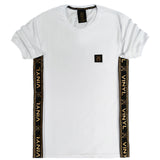 Vinyl art clothing - 54854-02 - white gold tape t-shirt