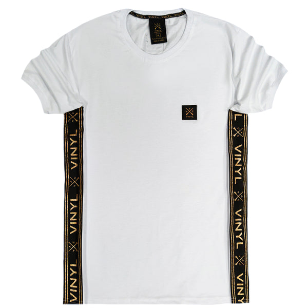 Vinyl art clothing - 54854-02 - white gold tape t-shirt