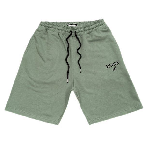 Ανδρική βερμούδα Henry Clothing - 6-054 - logo shorts βεραμάν