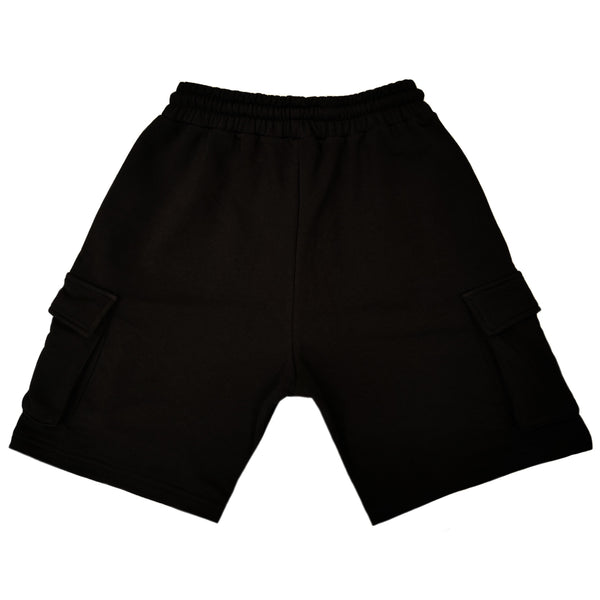 HENRY CLOTHING - 6-058 - BLACK X-LOGO SHORTS