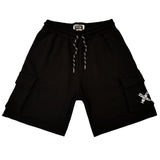 HENRY CLOTHING - 6-058 - BLACK X-LOGO SHORTS