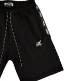 Henry clothing - 6-202 - black half taped shorts