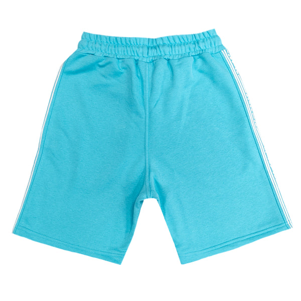 Henry clothing - 6-205 - teal side logo tape shorts