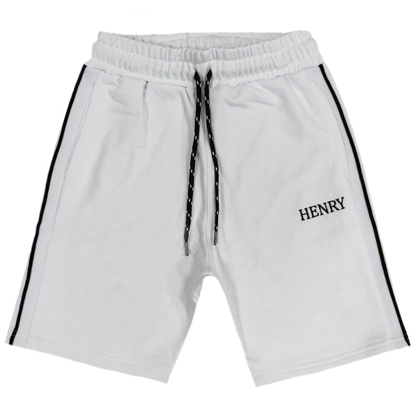 Henry clothing - 6-206 - white shorts double contrast line