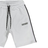 Henry clothing - 6-206 - white shorts double contrast line