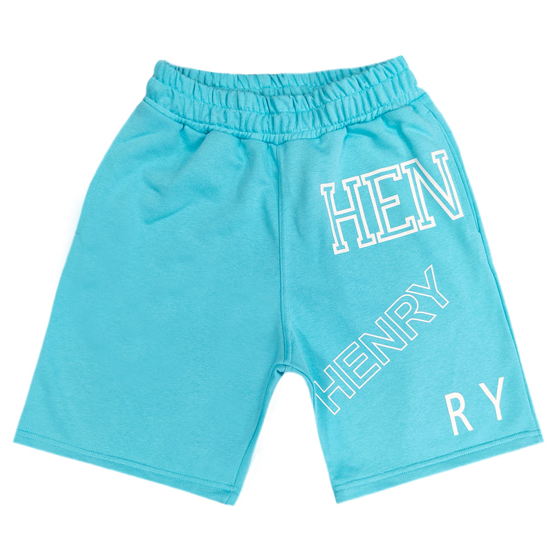 Henry clothing - 6-211 - teal left logo shorts