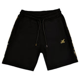 Henry clothing gold tape shorts - black