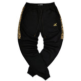 Henry clothing - 6-304 - black gold taped pants