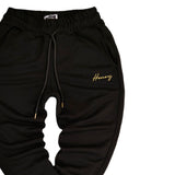 Henry clothing - 6-320 - spring trackpants gold logo - black