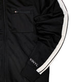 Vinyl art clothing striped track jacket - black