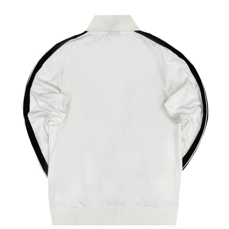 Vinyl art clothing striped track jacket - white