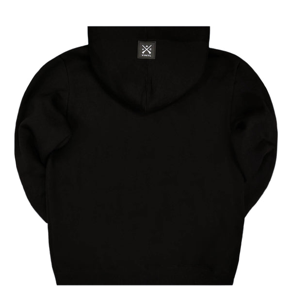 Vinyl art clothing - 63831-01 - contrast logo zip through hoodie - black