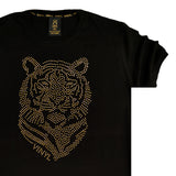 Vinyl art clothing - 70324-01 - black gold tiger t-shirt
