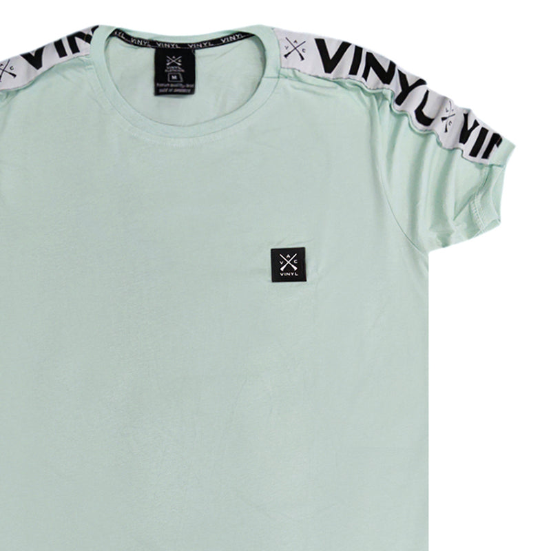 Vinyl art clothing - 76412-07-W - t-shirt with logo tape - mint green