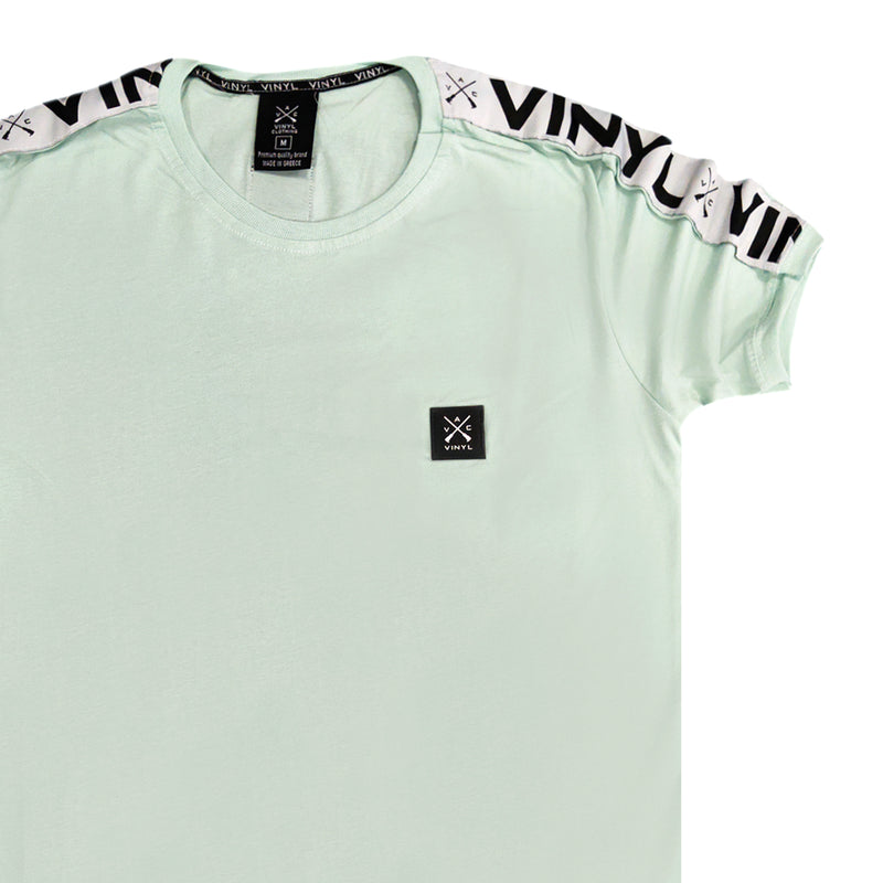 Vinyl art clothing - 76412-07 - t-shirt with logo tape - mint green