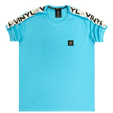 Vinyl art clothing - 76412_24-W - teal t-shirt with logo tape