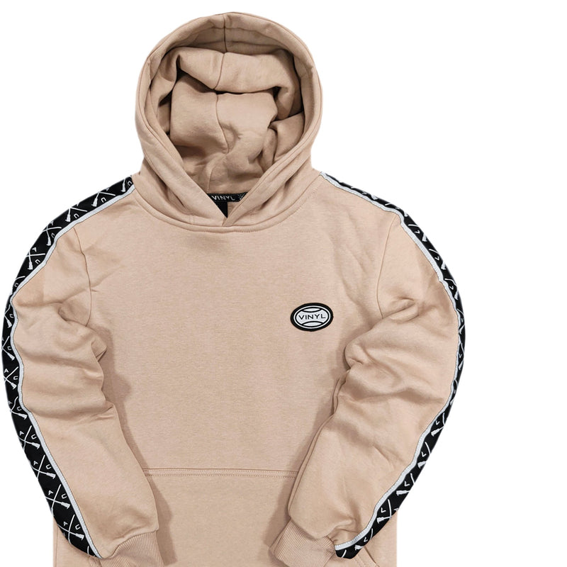 Vinyl art clothing - 77903-77-W - oval logo hoodie - beige